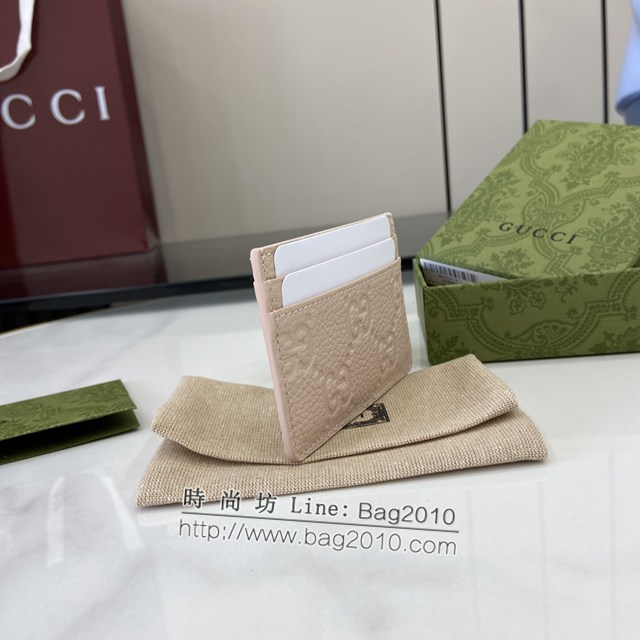 Gucci專櫃古馳最新款Emblem系列超柔軟荔克色壓花/全皮卡包 jh2091型號：815883